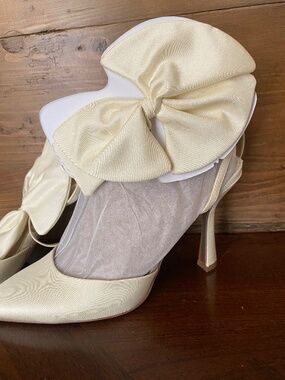 Sam Edelman Women's Halie Bow Heel Pearl Ivory 8M NWOB